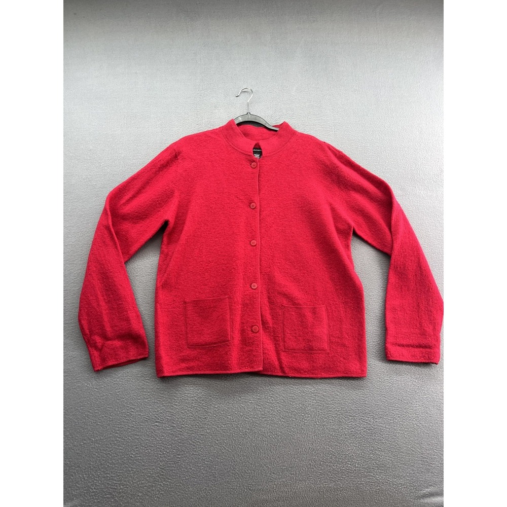 Goodclothes Sweater Womens Large Red 100% Wool Button Front Pockets Australia